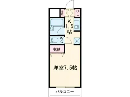 コパンジューヌIII(ワンルーム/2階)の間取り写真