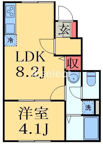 ナリトモ赤井A(1LDK/1階)の間取り写真