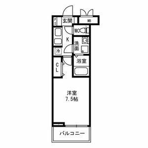 ゴールイン岸城(1K/1階)の間取り写真