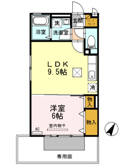 ELLESOURIAITM.N.K(1LDK/1階)の間取り写真