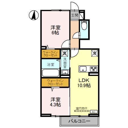 アークイースト(2LDK/1階)の間取り写真