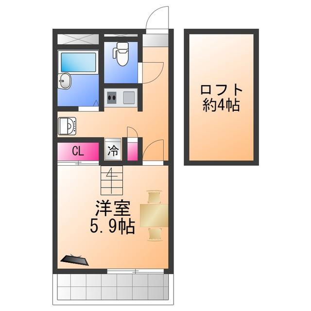 レオパレスふじ(1K/1階)の間取り写真