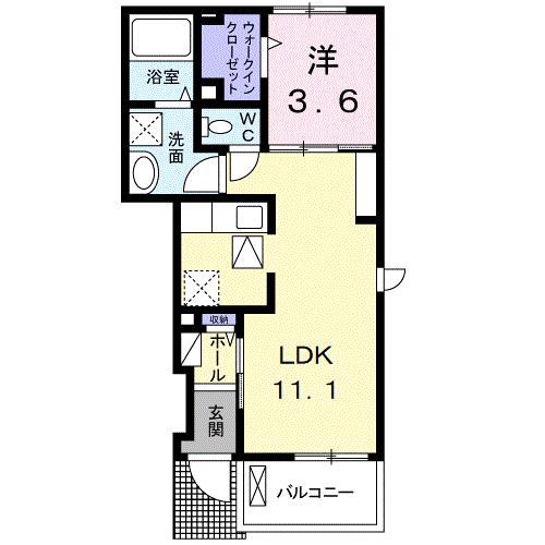 メゾン ソレイユII A 103(1LDK/1階)の間取り写真