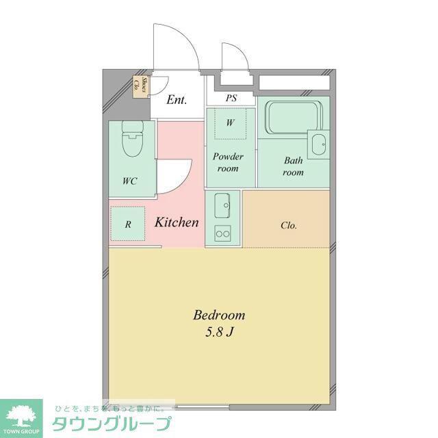プランドール鶴間(ワンルーム/1階)の間取り写真