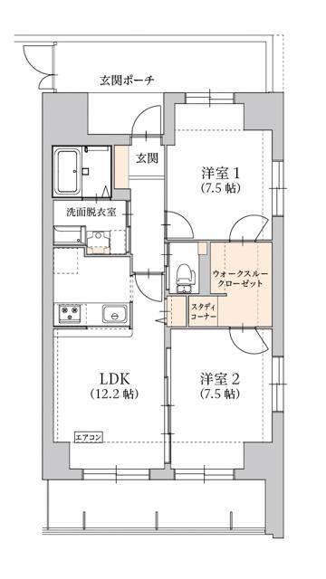 グラン トガリーゼ(2LDK/5階)の間取り写真
