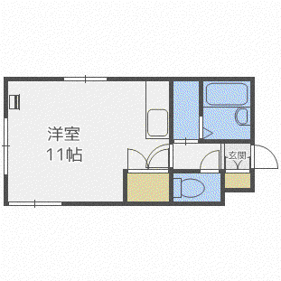 サンクレスト円山(ワンルーム/4階)の間取り写真