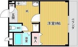 アトネス1604(1K/5階)の間取り写真