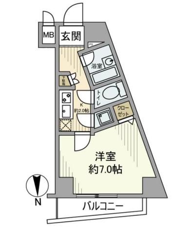 PALACE STUDIO文京音羽(1K/6階)の間取り写真
