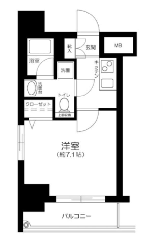 ヴェルステージ池袋(1K/12階)の間取り写真