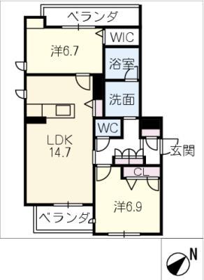 DOLCE K II(2LDK/4階)の間取り写真