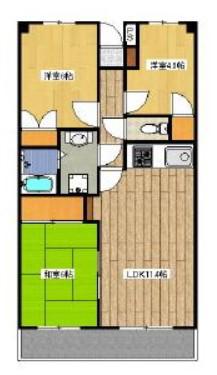 NS相模大野マンション(3LDK/3階)の間取り写真