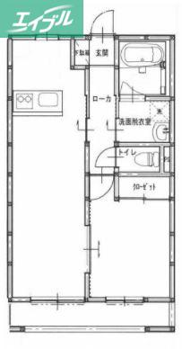 イデアーレ中庄B(1LDK/2階)の間取り写真
