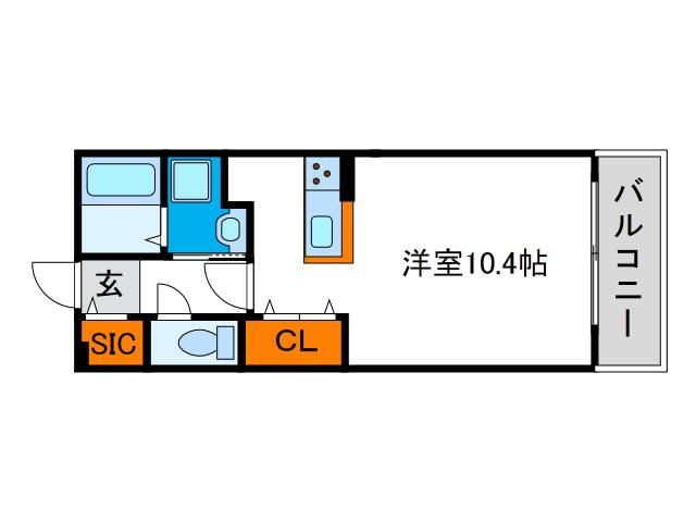 フラット桃ヶ池(ワンルーム/2階)の間取り写真