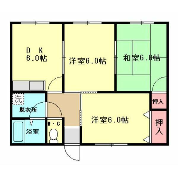プランドゥ宮若(3DK/1階)の間取り写真