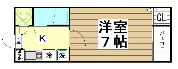 エクセル近大前(1K/4階)の間取り写真