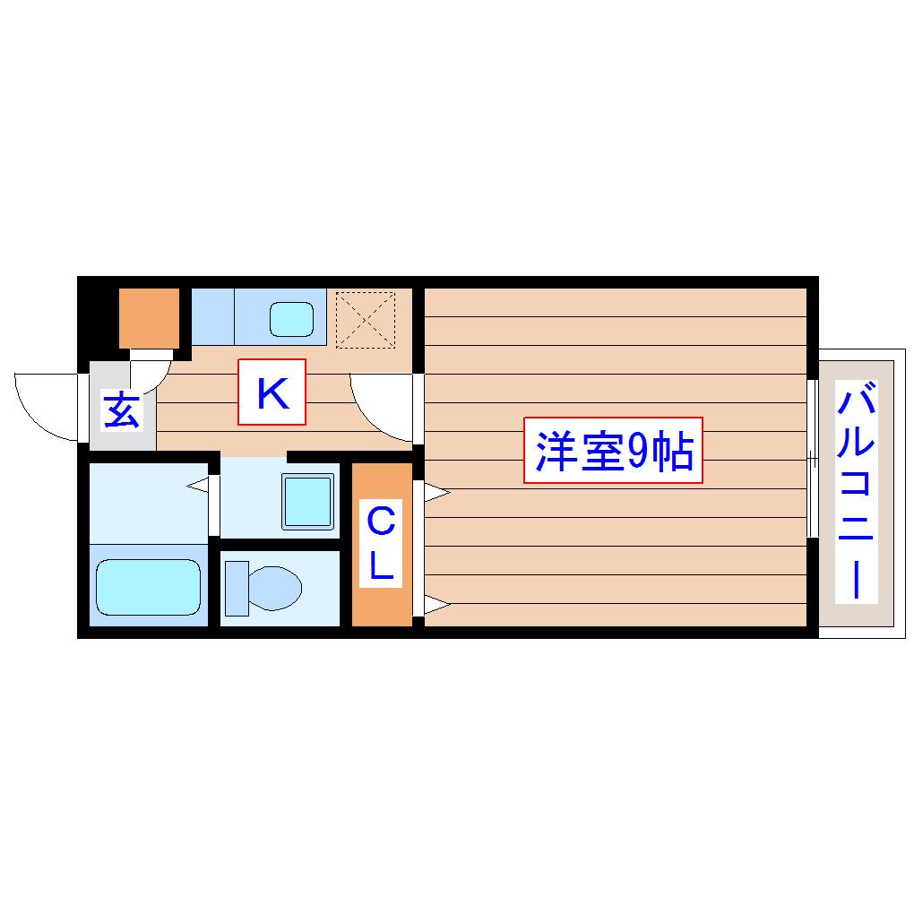プリマベーラ上杉(1K/1階)の間取り写真