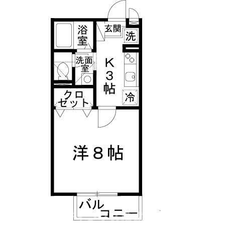 フフテンゲルハイツ(1K/2階)の間取り写真
