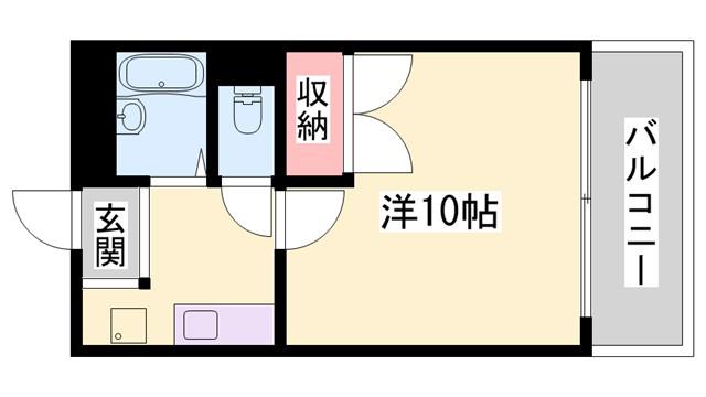 ソレーユII(1K/2階)の間取り写真