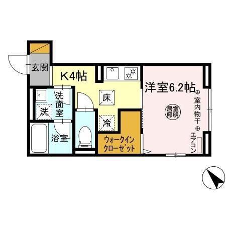 D-OBVIOUS(1K/1階)の間取り写真