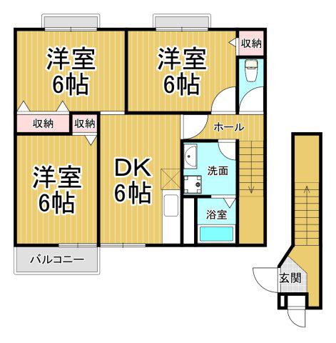 ルミエール(3DK/2階)の間取り写真
