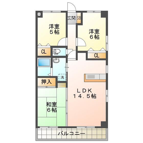 マーベラス久保田(3LDK/1階)の間取り写真