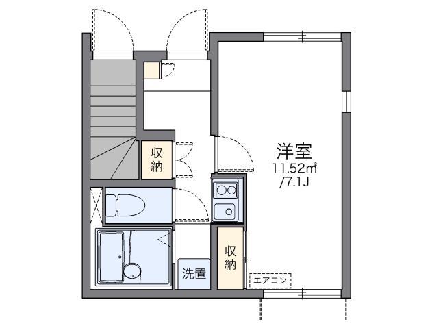 レオネクストミツワ(1K/1階)の間取り写真