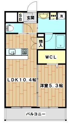 ラ・エスペランサ山手(1LDK/3階)の間取り写真