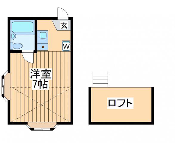 ハイムリバーB(ワンルーム/1階)の間取り写真