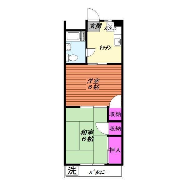 CITY58(2K/3階)の間取り写真
