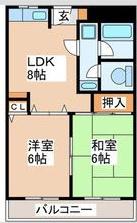 清信ハイツ(2LDK/4階)の間取り写真