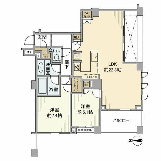 代沢パークハウス(2LDK/3階)の間取り写真