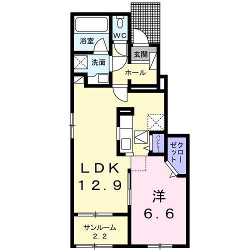 メゾン・ベレーナ(1LDK/1階)の間取り写真
