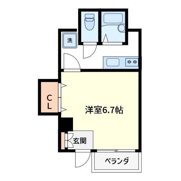 マンション梅木(1K/1階)の間取り写真