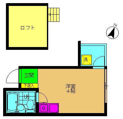 グレイスハイム東十条I(ワンルーム/2階)の間取り写真