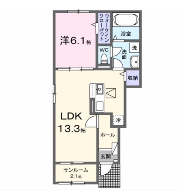 リアン寿A(1LDK/1階)の間取り写真