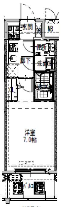 S-RESIDENCEドーム前千代崎(1K/12階)の間取り写真