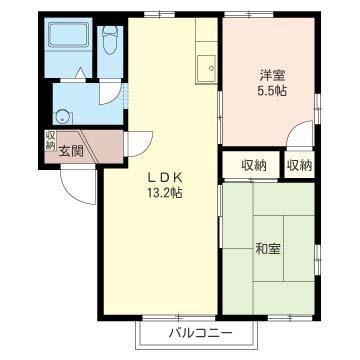 グリーンコーポ G(2LDK/1階)の間取り写真