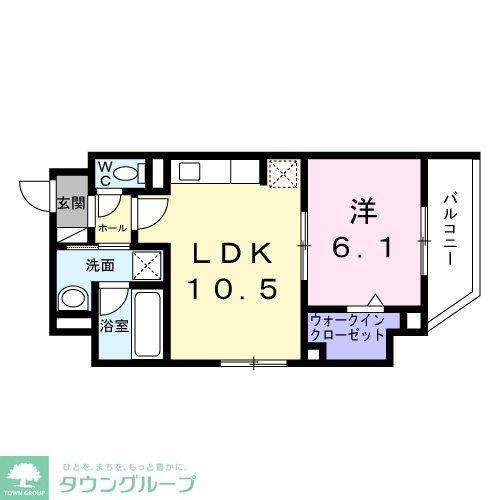 スカイノッツ北赤羽(1LDK/2階)の間取り写真