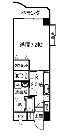 ティアラ西伊場(1K/1階)の間取り写真