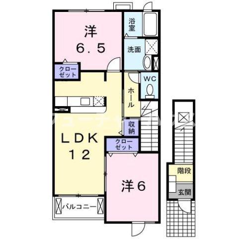セントラルガーデン(2LDK/2階)の間取り写真