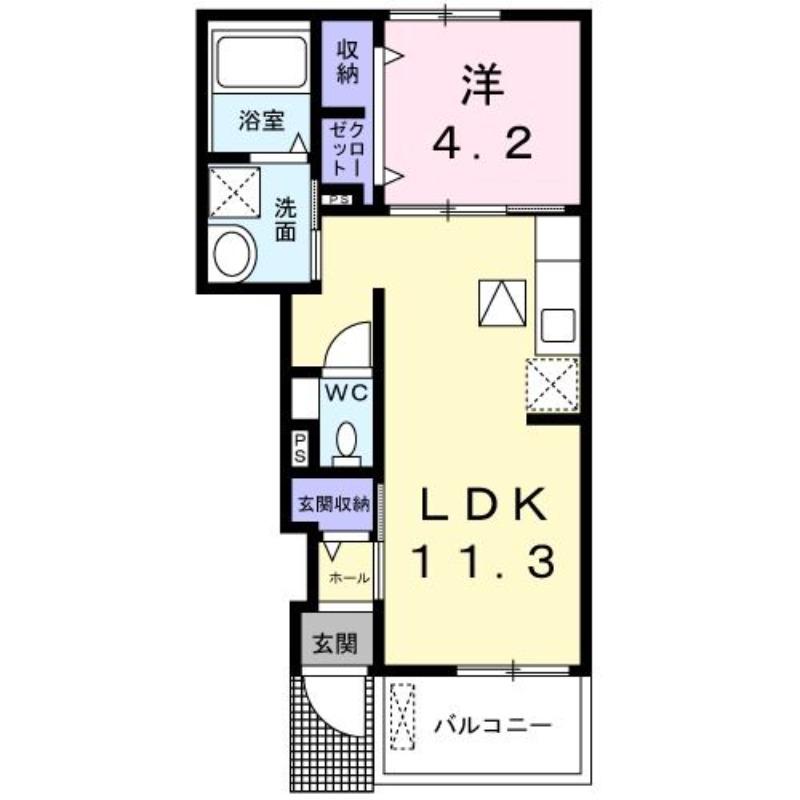 レジェンドVI(1LDK/1階)の間取り写真