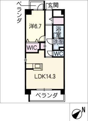 LOROS6(1LDK/3階)の間取り写真