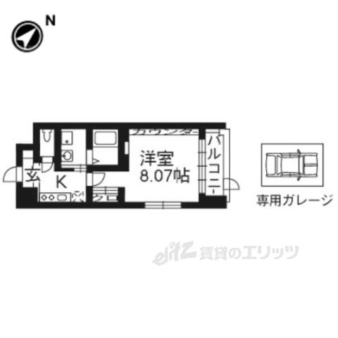 プラネシア京阪出町柳(1K/1階)の間取り写真