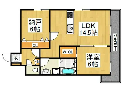 エフイー大阪狭山(2LDK/2階)の間取り写真