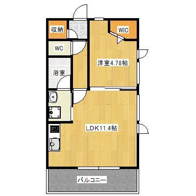 ALTURA(1LDK/4階)の間取り写真
