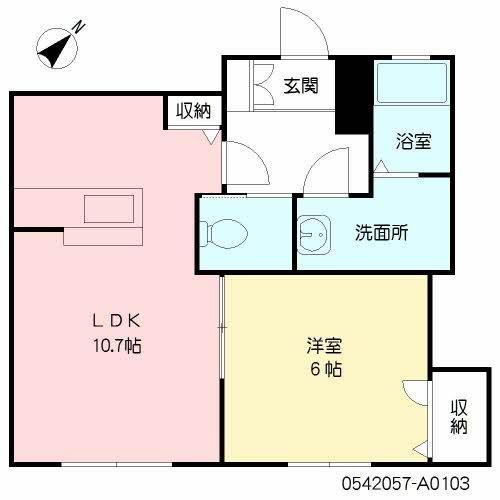 アラモアナA(1LDK/1階)の間取り写真