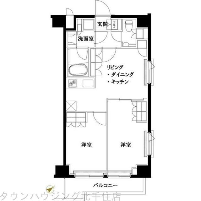 ルーブル五反野弐番館(2LDK/3階)の間取り写真