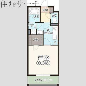 AQLA(1K/1階)の間取り写真
