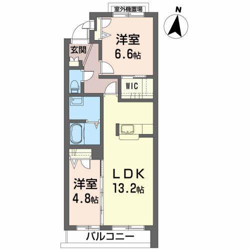 MAISON・MAST売市A(2LDK/3階)の間取り写真