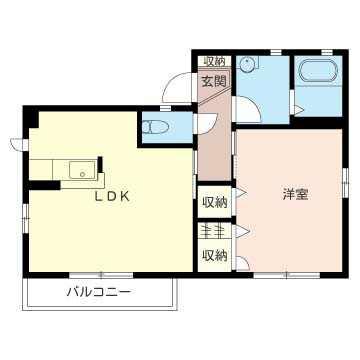 レオ・ハナII(1LDK/1階)の間取り写真